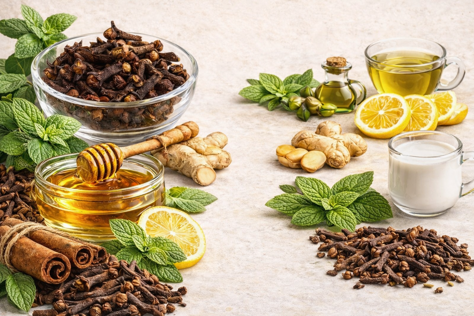 combinaciones naturales con miel, jengibre y limón