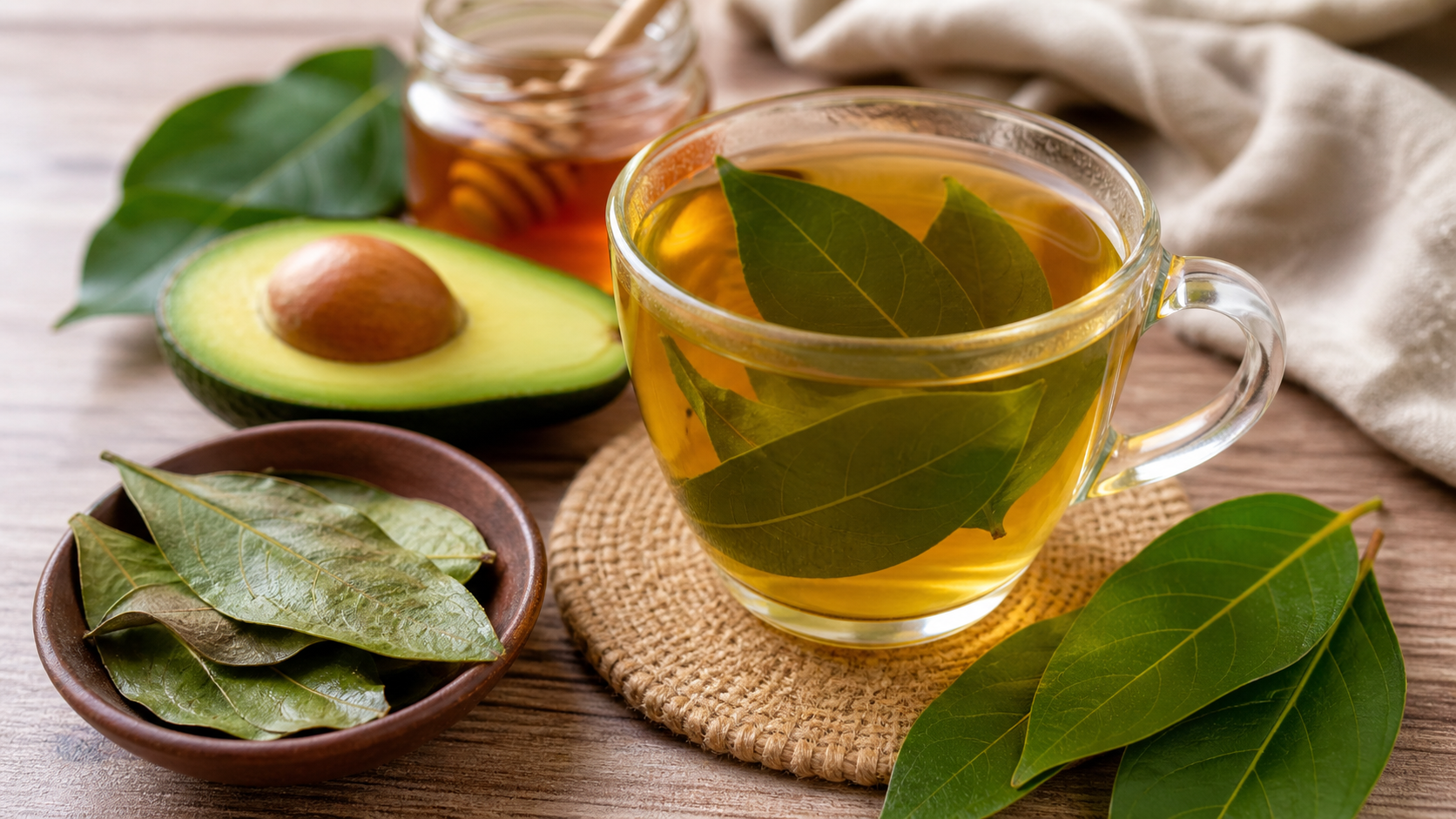 Té de hojas de aguacate para la circulación