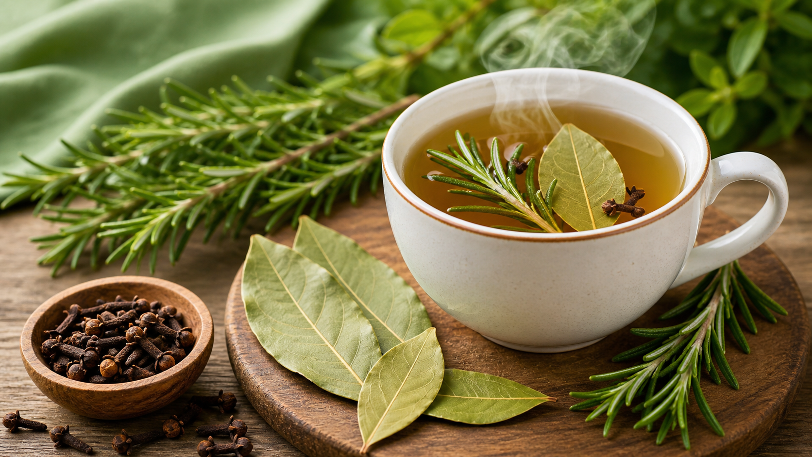 té natural con clavo romero y laurel para el dolor de rodillas y articulaciones